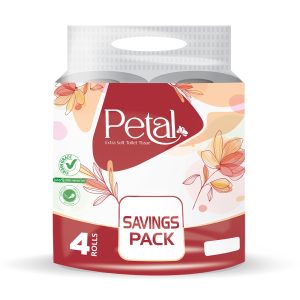 PETAL White Toilet Tissue 172 sheetsX2 ply 4 Roll Pack